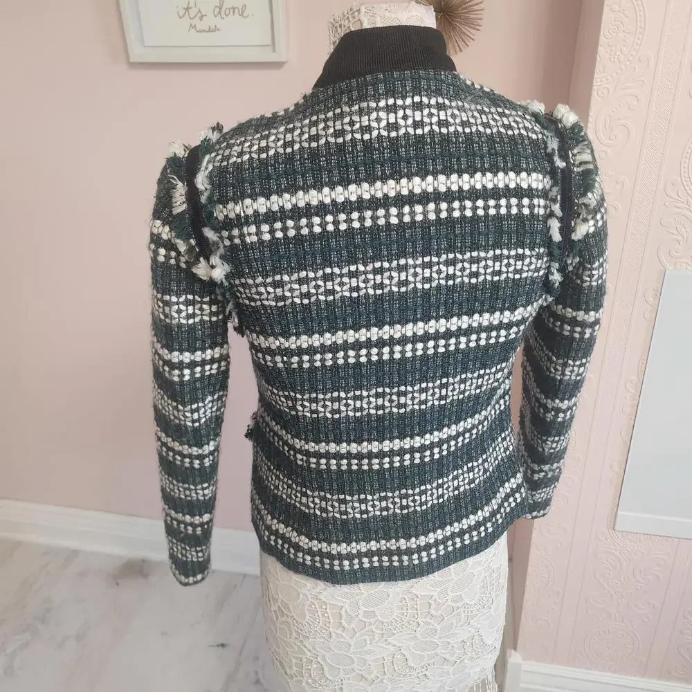 LKNW TORY BURCH Tweed Green White blazer jacket 4